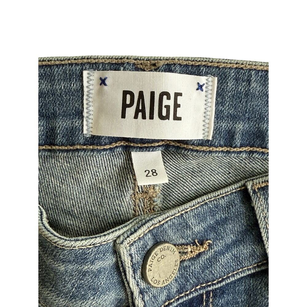 PAIGE Verdugo Embellished Tuxedo Stripe Skinny Jeans size 28 - Picture 3 of 11